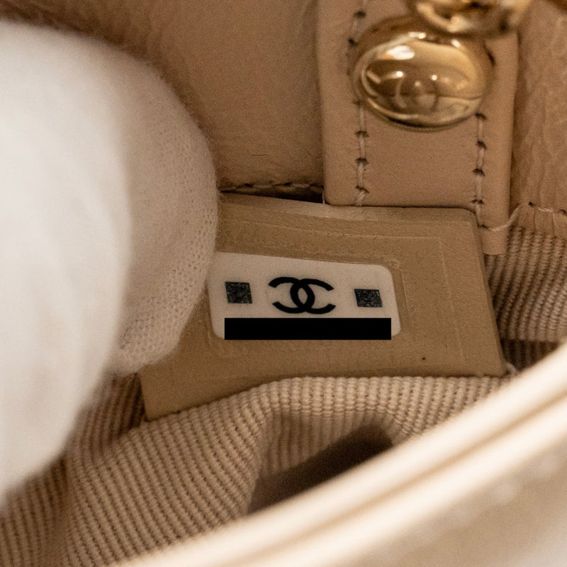 Chanel Mini 31 clutch with chain shiny lambskin light beige LGHW ( microchip)