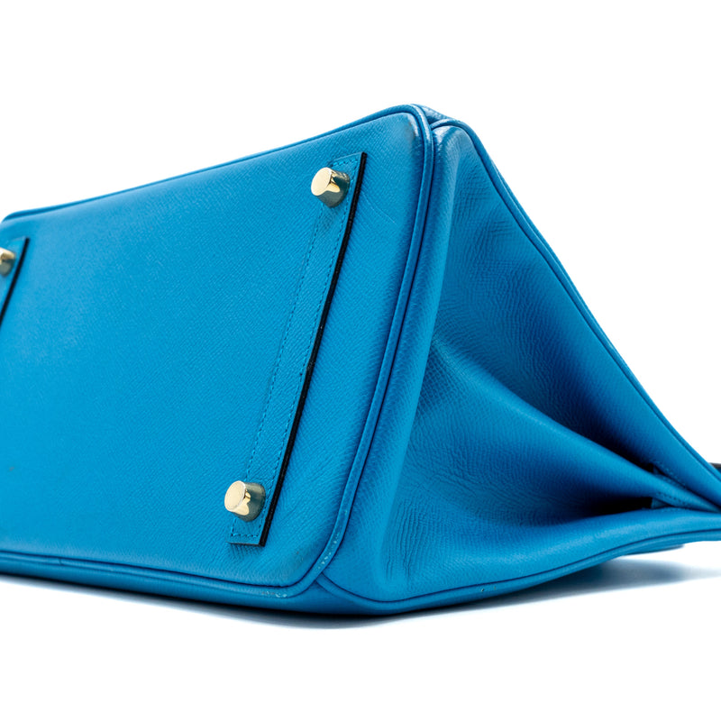 Hermes birkin 30 epsom blue GHW stamp A