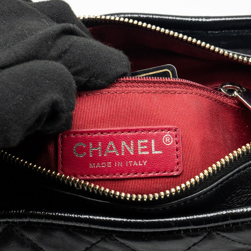 Chanel small handle gabrielle hobo bag calfskin black multicolour hardware
