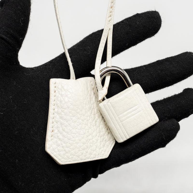 Hermes Shoulder Birkin Clemence White SHW Stamp Square M