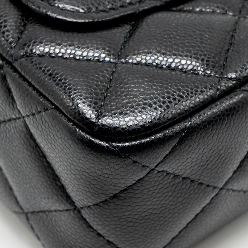 Chanel 25A zip clutch with chain caviar black LGHW (microchip)