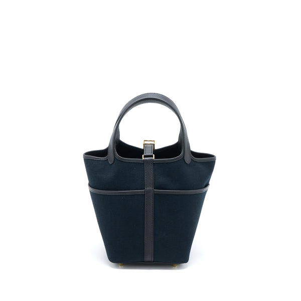 Hermes Cargo Picotin 18 Pocket Bag Canvas/Swift Black GHW Stamp U
