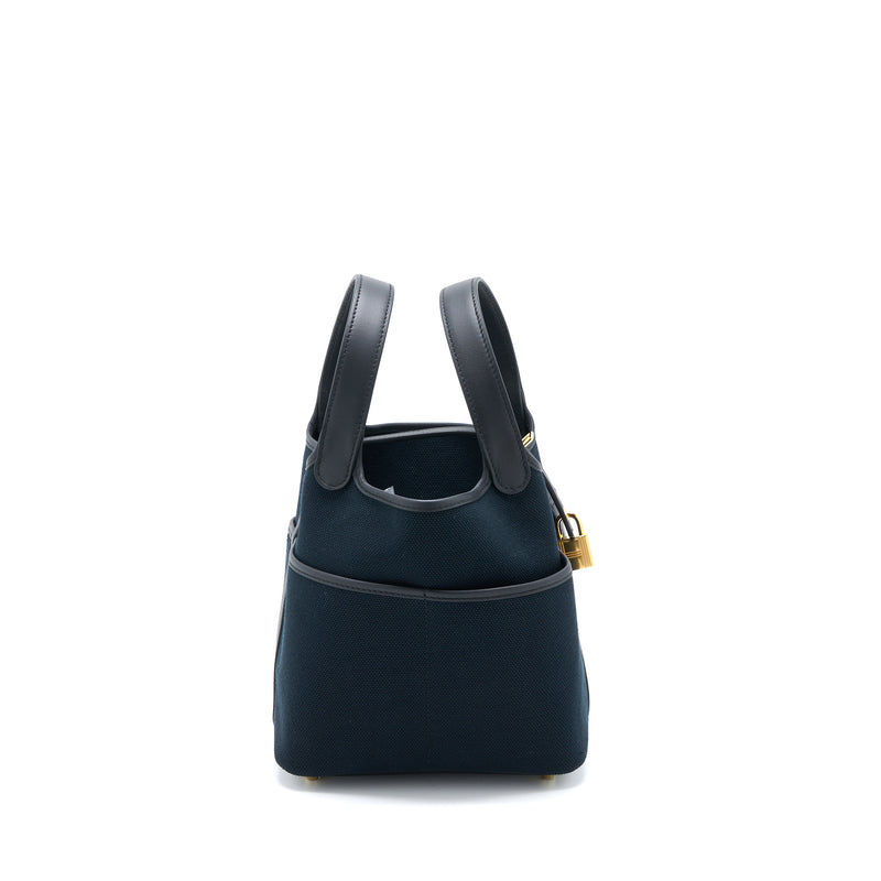 Hermes Cargo Picotin 18 Pocket Bag Canvas/Swift Black GHW Stamp U