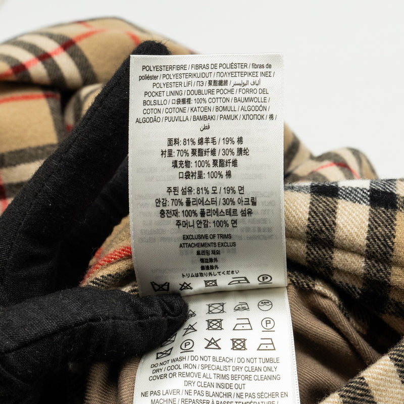 BURBERRY Size M Vintage Check Overshirt Jacket Virgin Wool/Cotton Beige