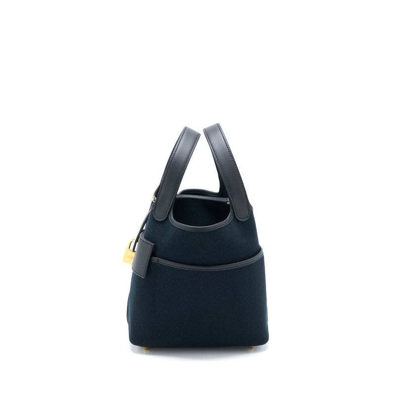 Hermes Cargo Picotin 18 Pocket Bag Canvas/Swift Black GHW Stamp U
