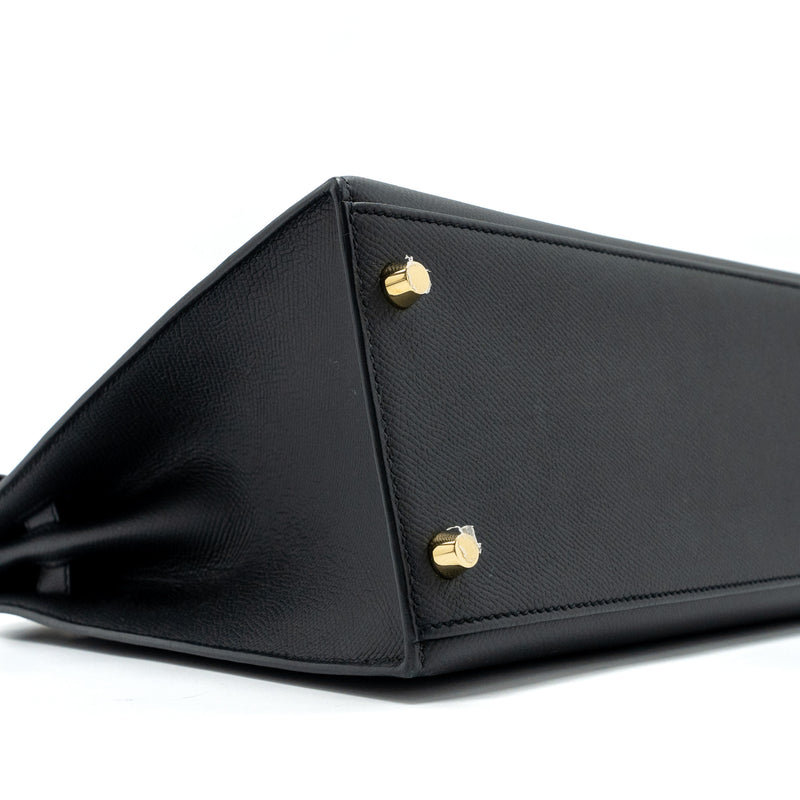 Hermes Kelly 28 Epsom BLACK GHW Stamp D