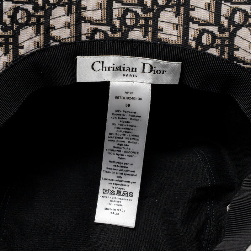 Dior Size 59 Teddy-D Brim Bucket Hat with Veil Black