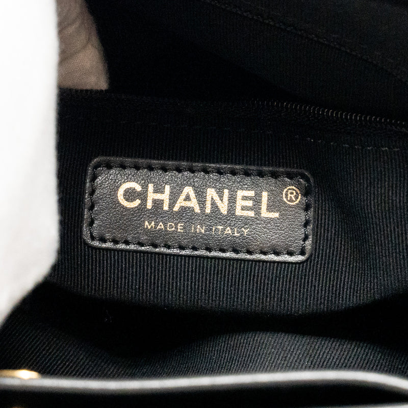 Chanel quilted double chain shoulder bag Lambskin black GHW (micochip)