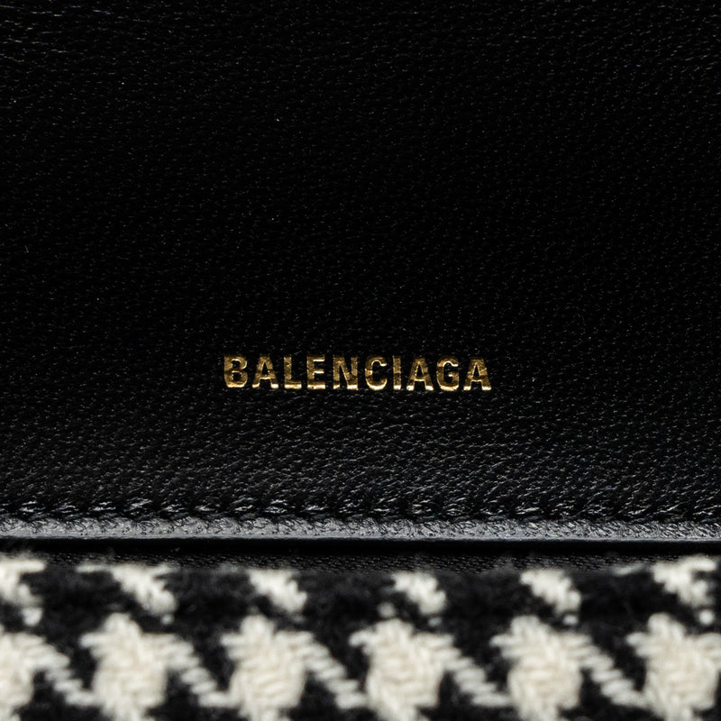 Balenciaga Hourglass S Wool Houndstooth Black/White GHW