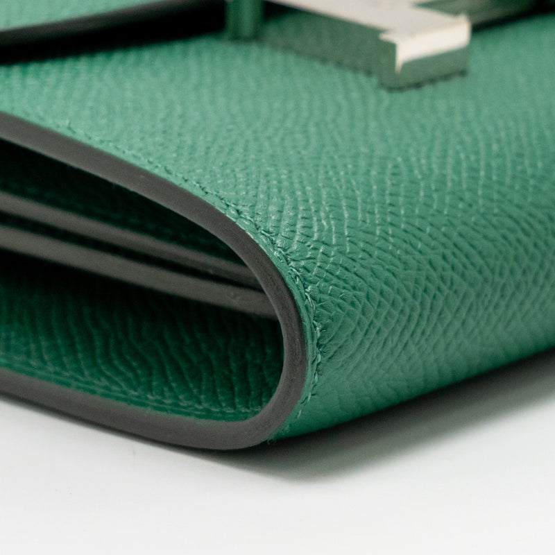 Hermes Constance compact wallet epsom green SHW stamp A