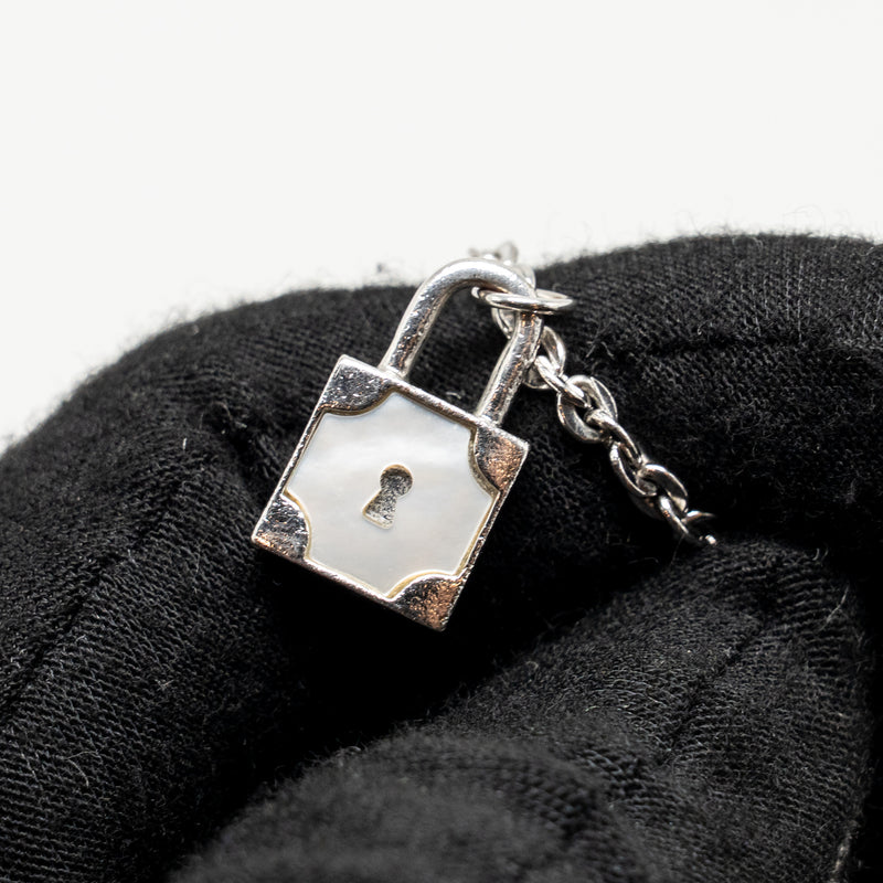 Dior Crystal Charm Bracelet Silver Tone