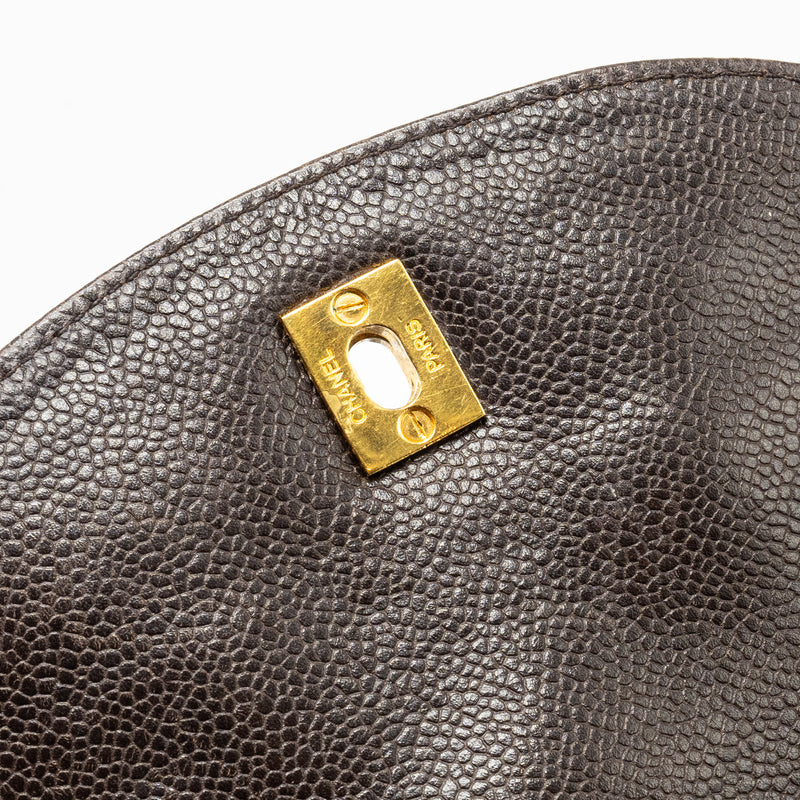 Chanel Vintage flap backpack caviar brown GHW