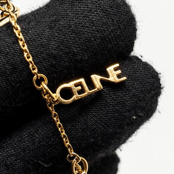Celine Padlock Charm/key bracelet gold tone