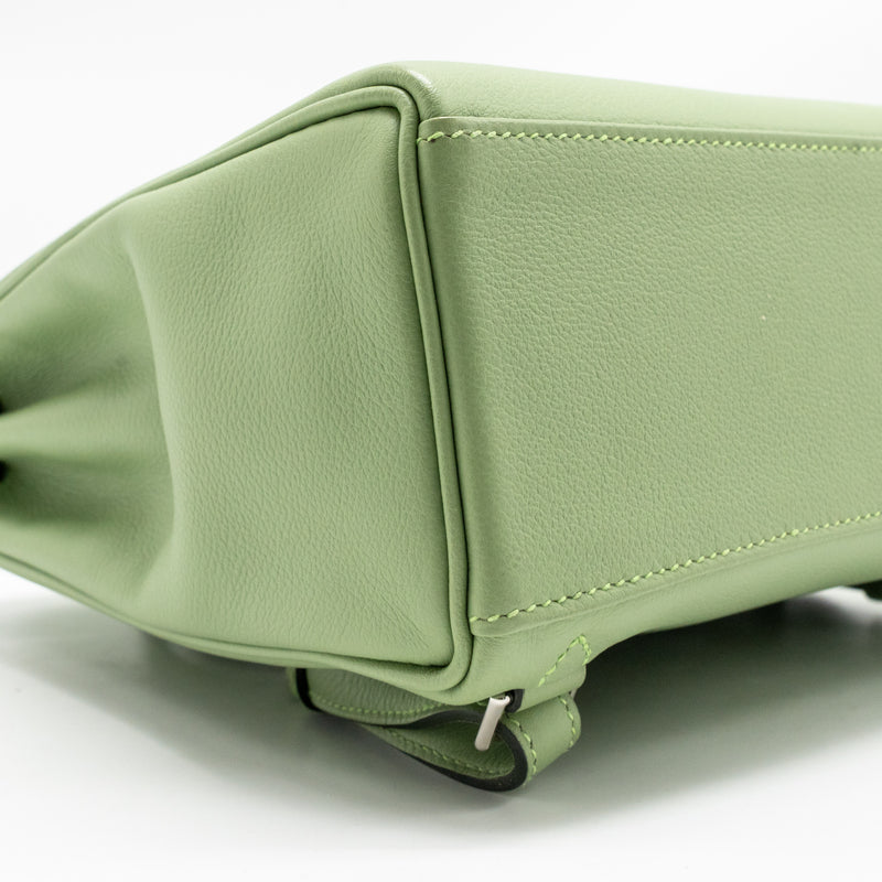 Hermes Kelly Ado backpack evercolor vert criquet / gris pearl SHW stamp Y