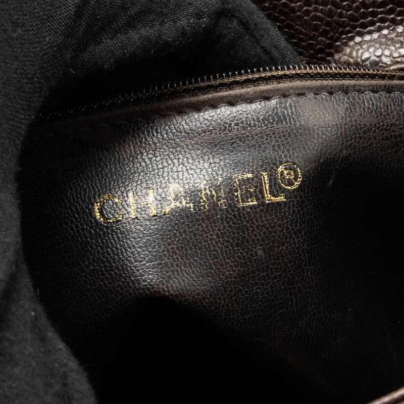 Chanel Vintage flap backpack caviar brown GHW