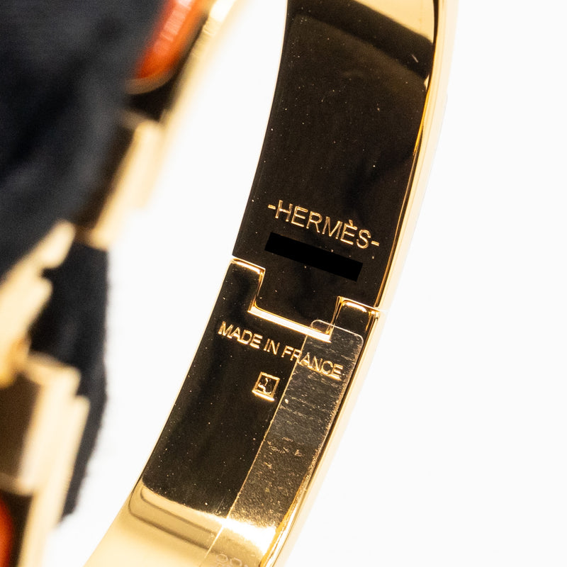 Hermes Size PM Clic H Bracelet Orange GHW
