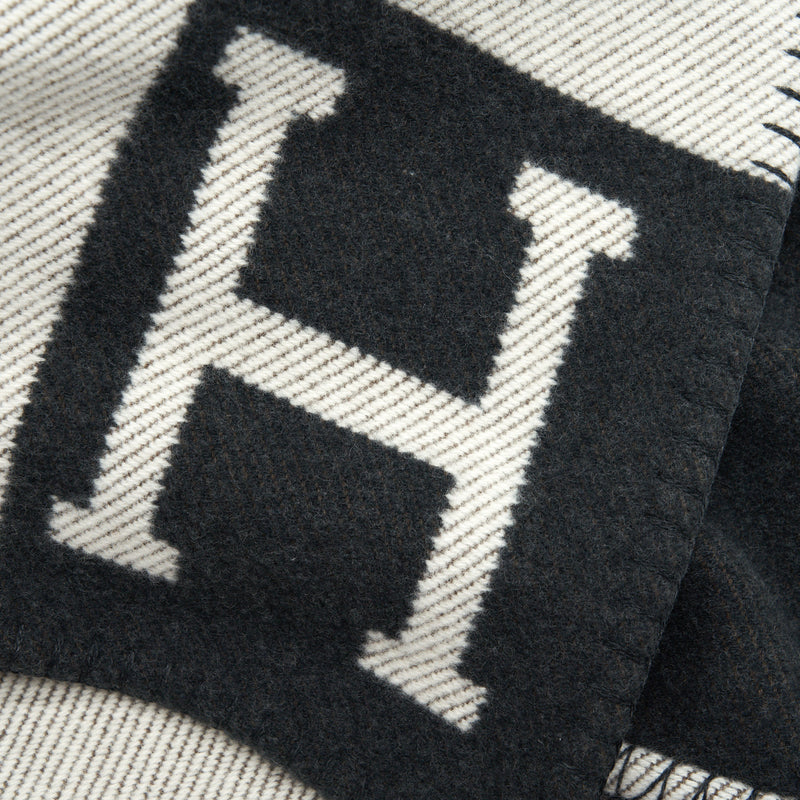 Hermes Avalon Throw Blanket Ecru/Gris fonce