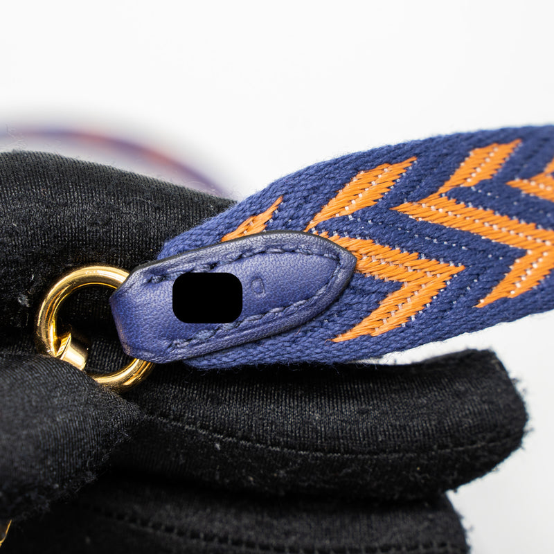 Hermes 110cm Shoulder Strap Canvas Multicolour GHW Stamp D