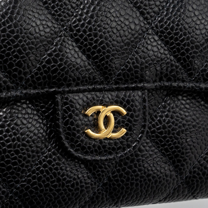 Chanel Classic flap wallet grained calfskin Black GHW
