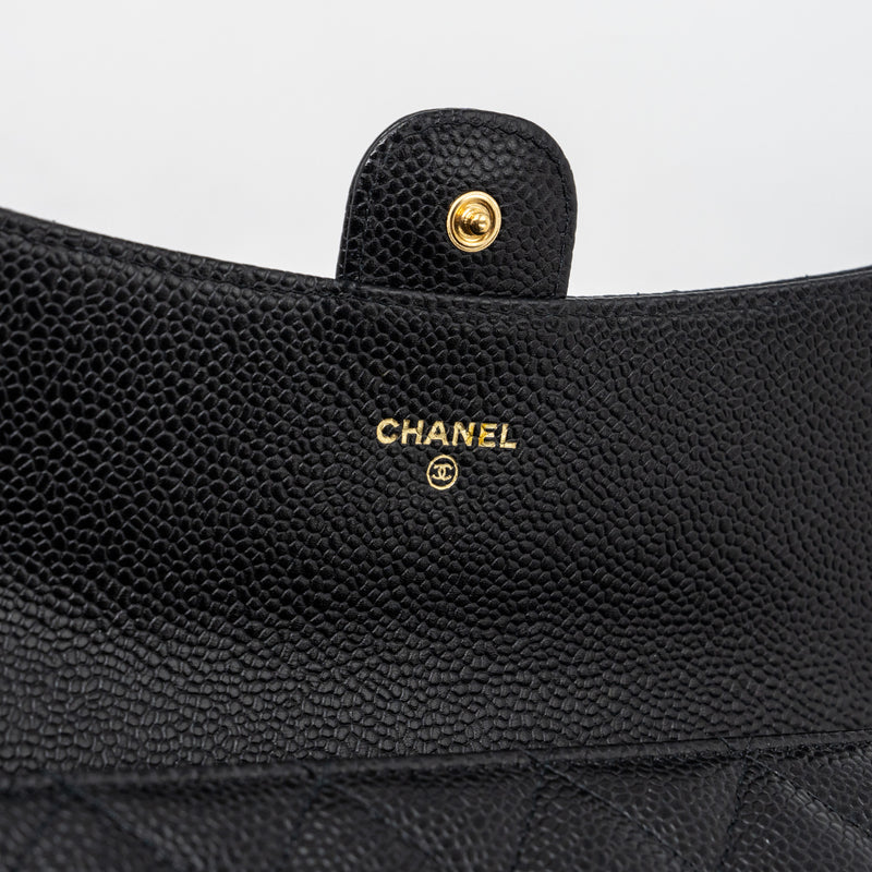 Chanel Classic flap wallet grained calfskin Black GHW