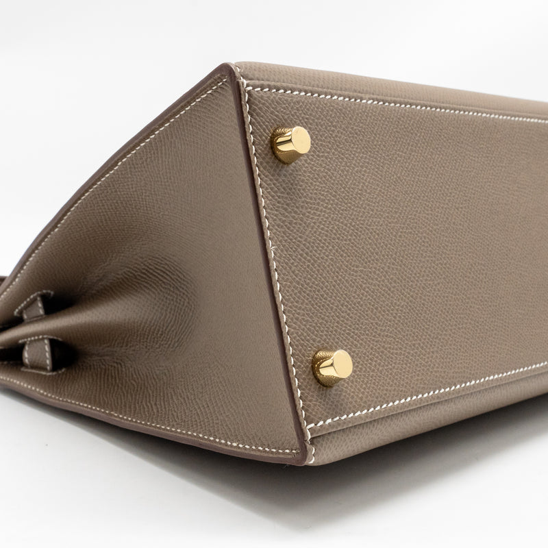 Hermes Kelly 28 Epsom Etoupe GHW stamp Z