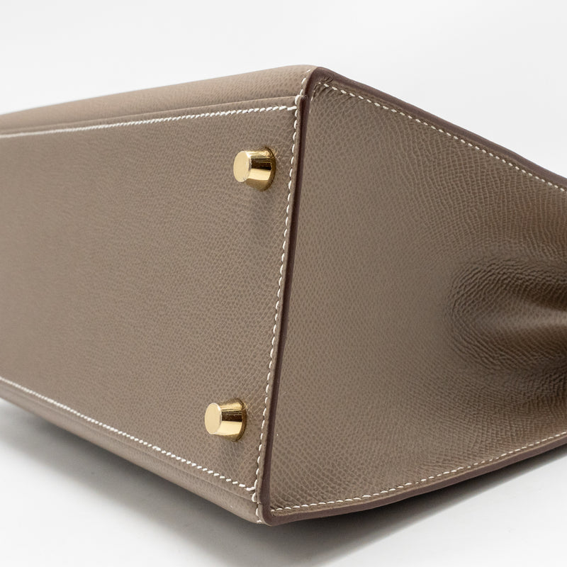 Hermes Kelly 28 Epsom Etoupe GHW stamp Z