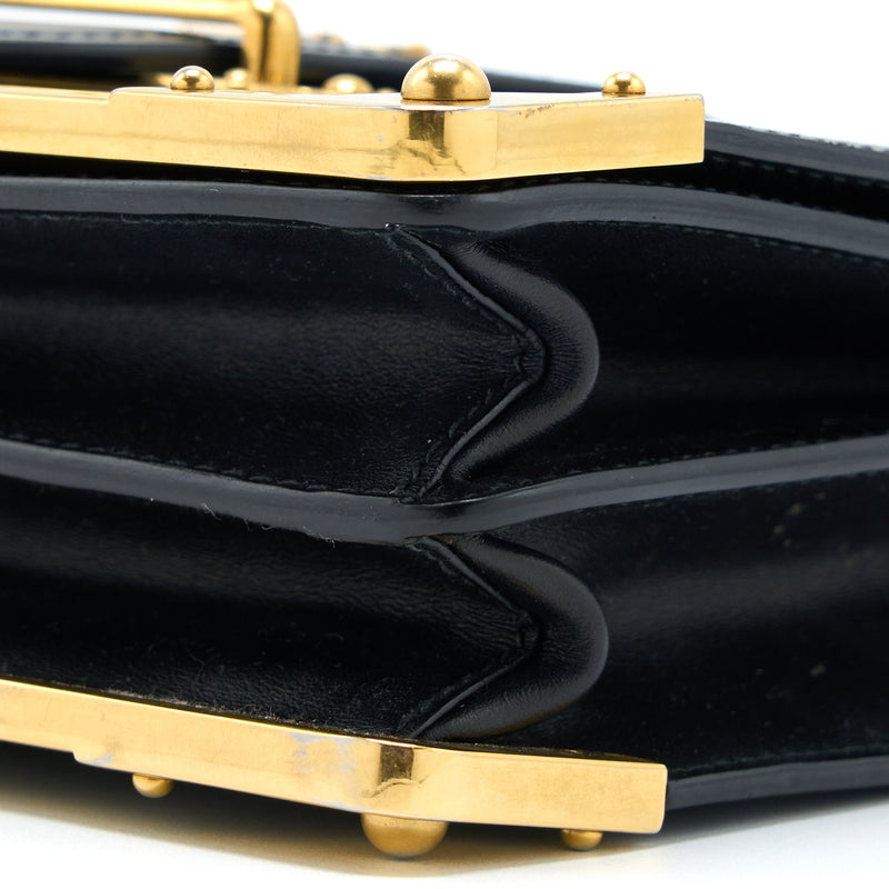 Prada Cahier Crossbody Bag Leather Black GHW