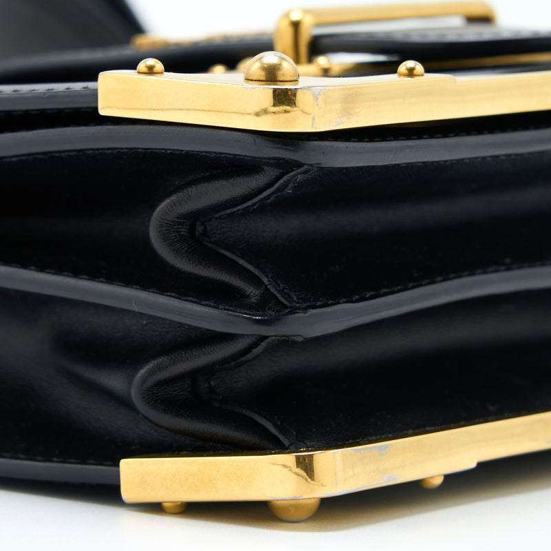 Prada Cahier Crossbody Bag Leather Black GHW