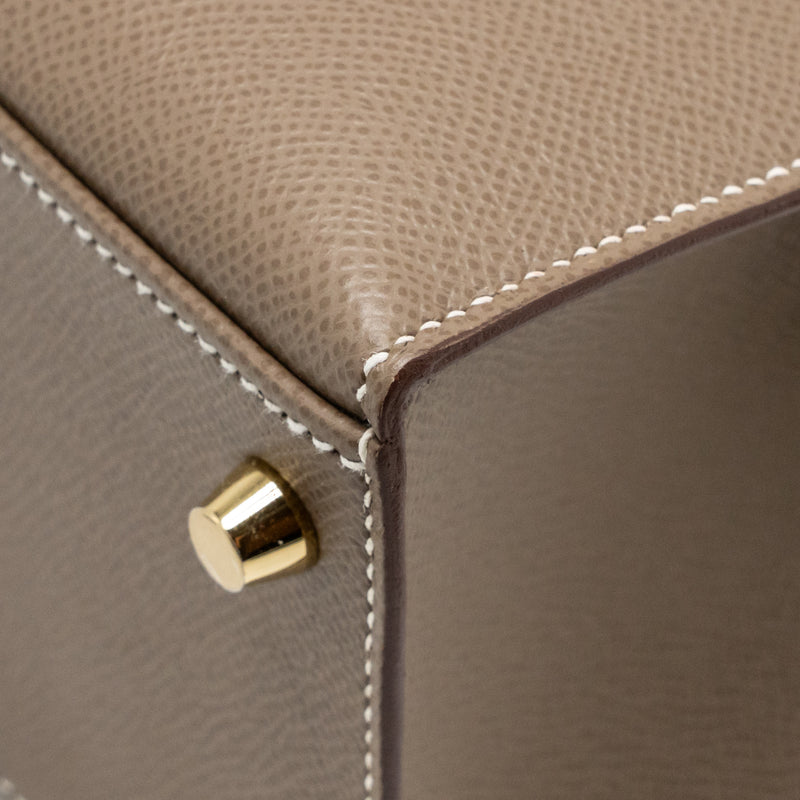 Hermes Kelly 28 Epsom Etoupe GHW stamp Z