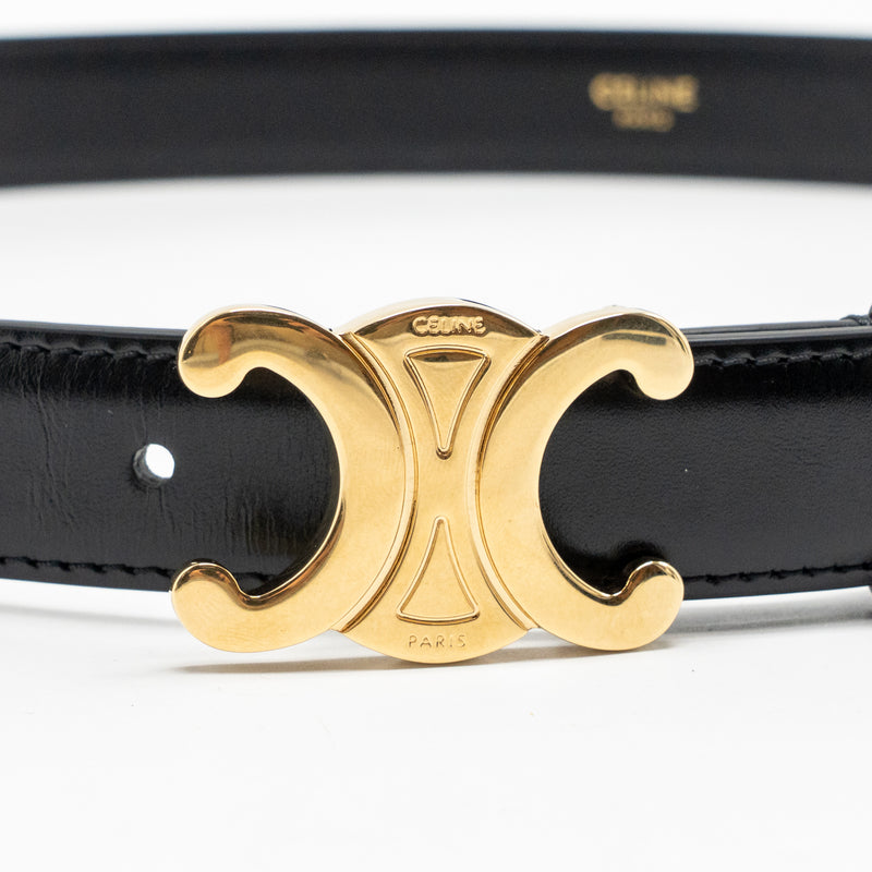 Celine size 85 triomphe belt 25mm calfskin black GHW