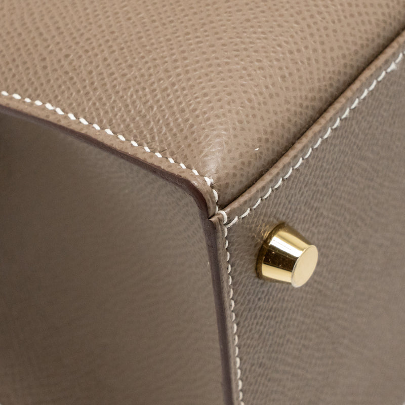 Hermes Kelly 28 Epsom Etoupe GHW stamp Z