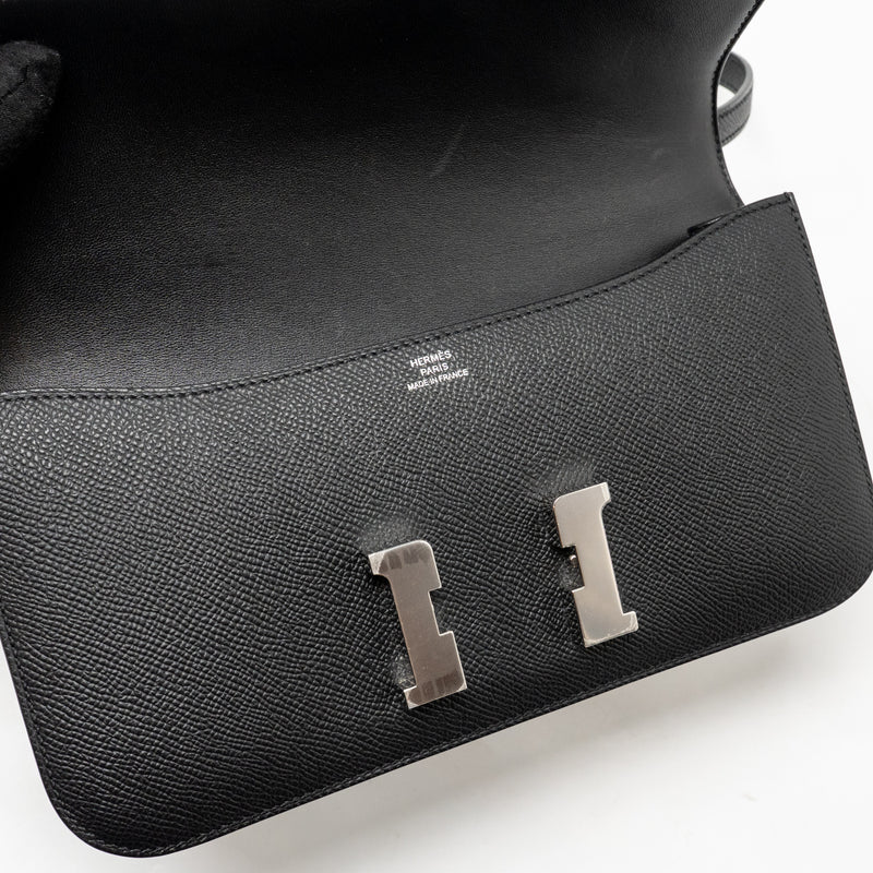 Hermes Constance Elan Epsom Black SHW Stamp K