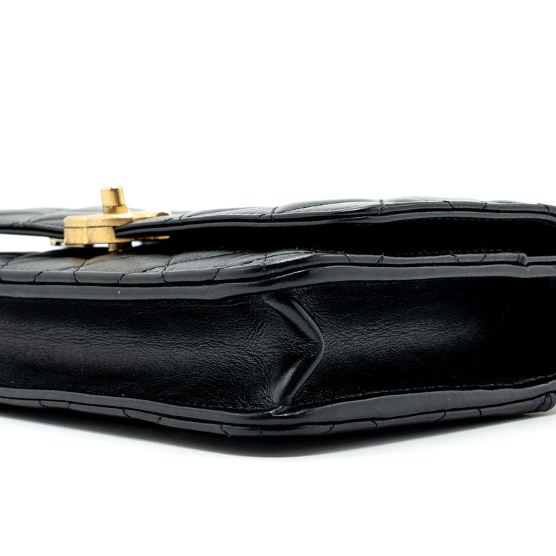Chanel 24C gold Crush wallet on chain calfskin black GHW (microchip)