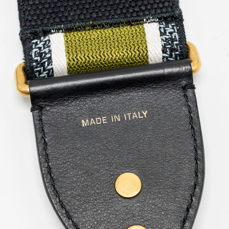 Dior Shoulder Strap Canvas Embroidered/Leather Green/Black/Multicolour GHW