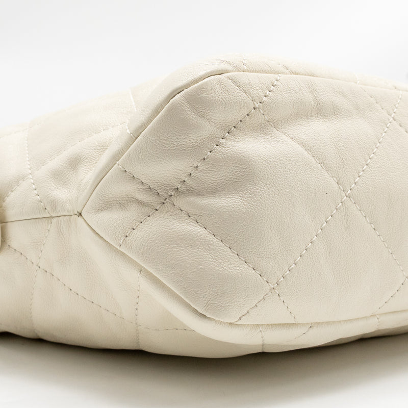 Chanel CC Daily Hobo Bag Calfskin White GHW (Microchip)