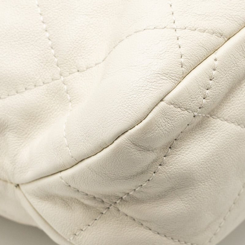 Chanel CC Daily Hobo Bag Calfskin White GHW (Microchip)
