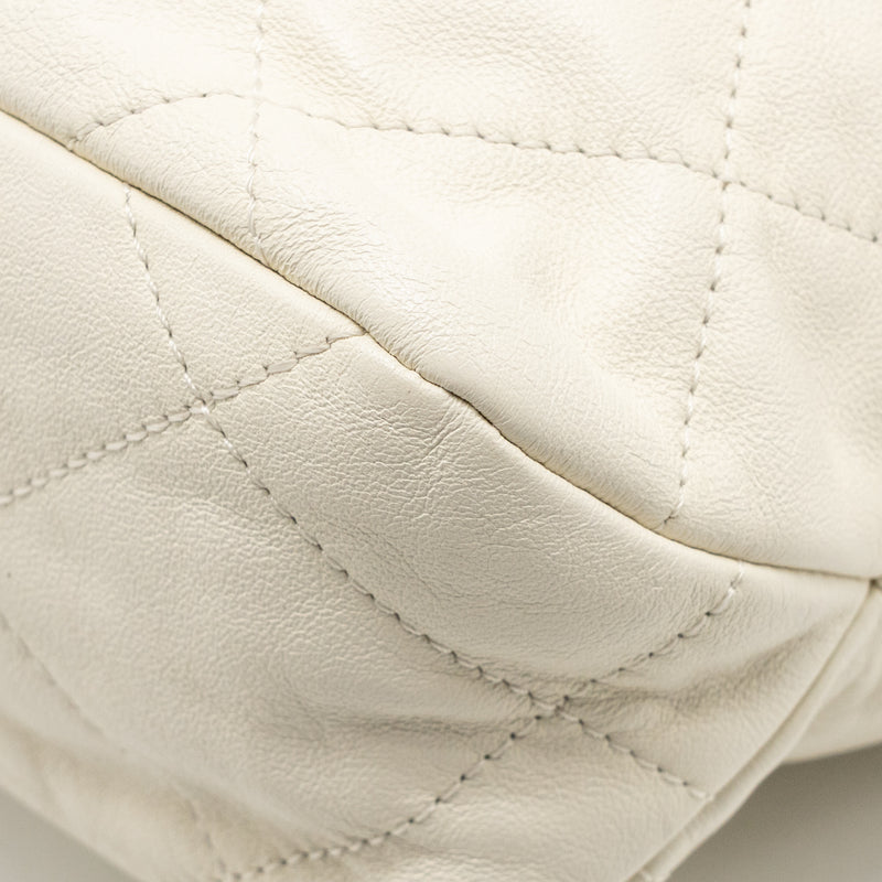 Chanel CC Daily Hobo Bag Calfskin White GHW (Microchip)