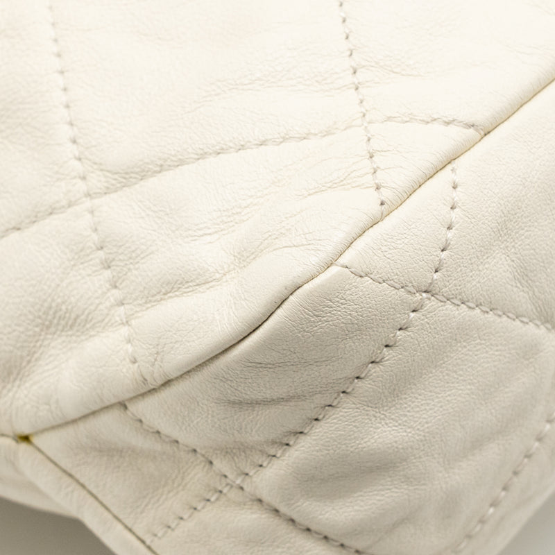 Chanel CC Daily Hobo Bag Calfskin White GHW (Microchip)