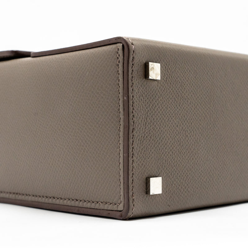 Hermes Cinhetic box bag epsom gris etain SHW stamp D