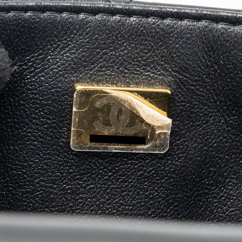 Chanel Mini Square Flap Bag Lambskin Black GHW (Microchip)