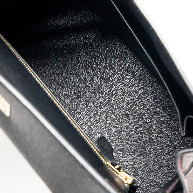 Hermes Kelly 25 Special Order Epsom Black/ Rouge H GHW Stamp Y