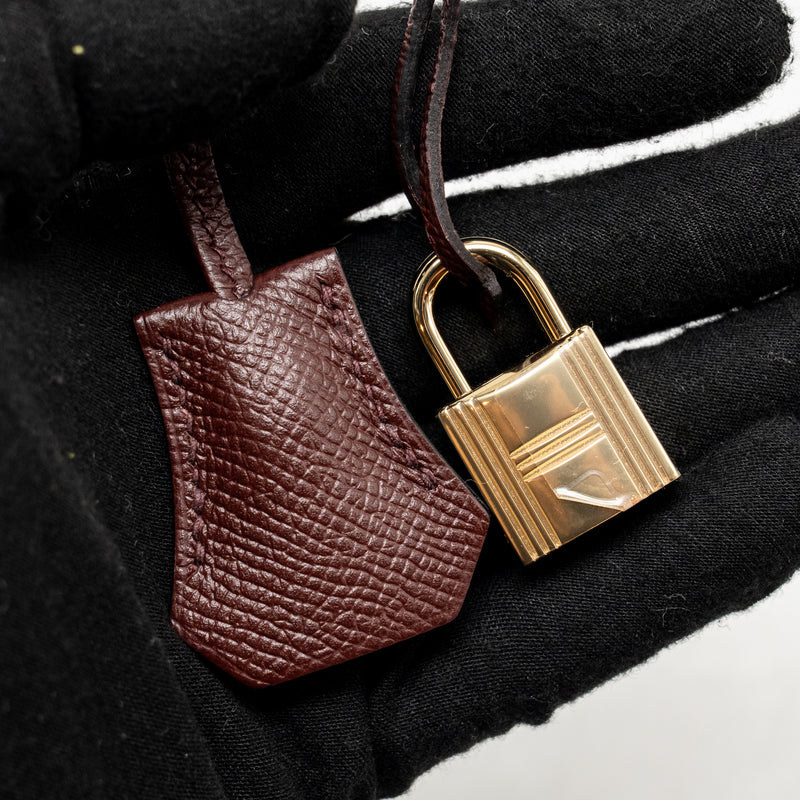 Hermes Kelly 25 Special Order Epsom Black/ Rouge H GHW Stamp Y