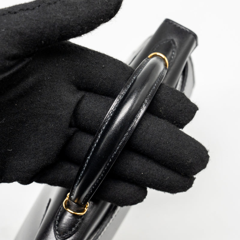 Hermes Mini Kelly II Box Black GHW Stamp W