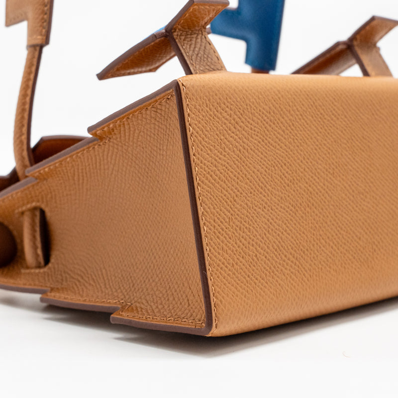 Hermes kellydole / kelly dole picto epsom gold / Zanzibar /  orange field / Milton SHW stamp K