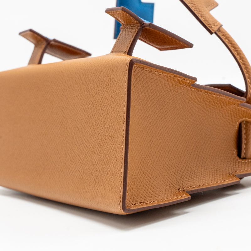 Hermes kellydole / kelly dole picto epsom gold / Zanzibar /  orange field / Milton SHW stamp K