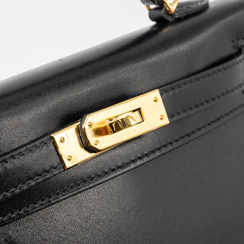 Hermes Mini Kelly II Box Black GHW Stamp W