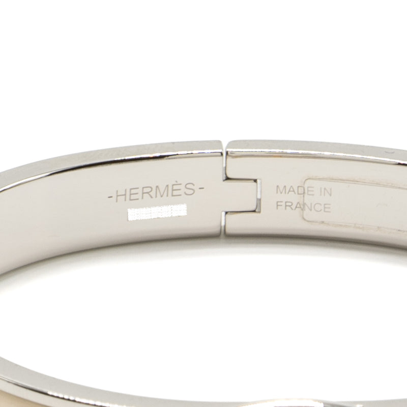 Hermes Size PM Mini Clic Chaine d'Ancre bracelet Crème SHW