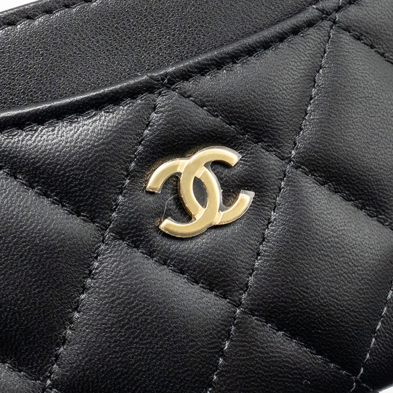 Chanel Classic CC Card Holder Lambskin Black LGHW (Microchip)