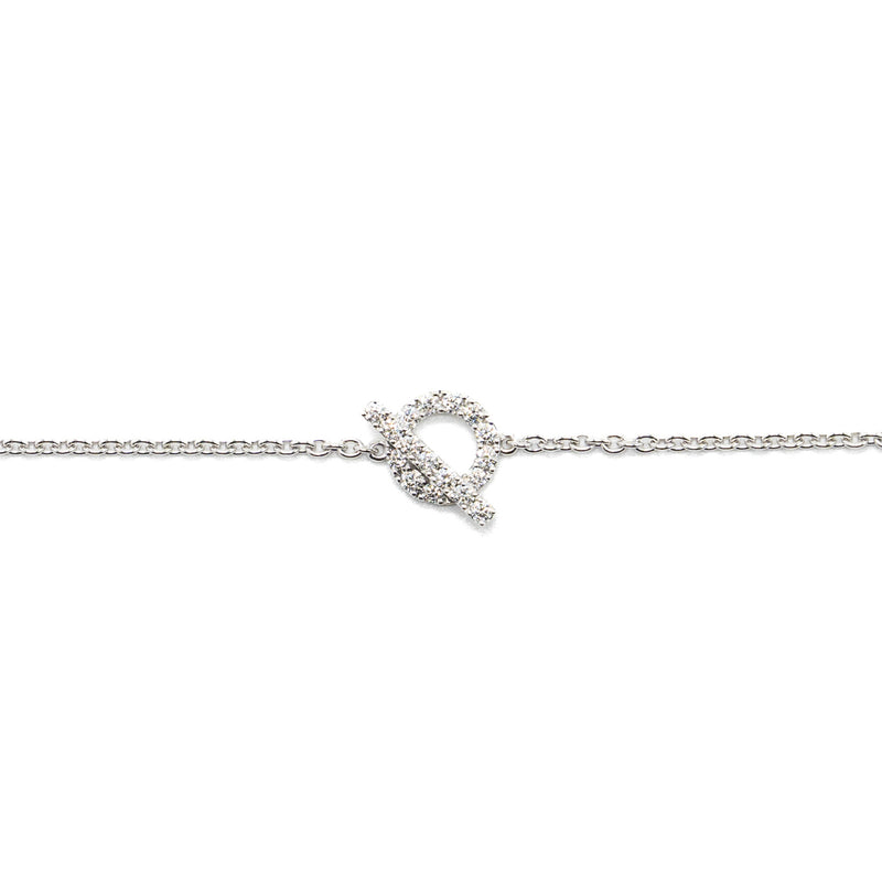 HERMES SIZE ST FINESSE BRACELET WHITE GOLD DIAMONDS