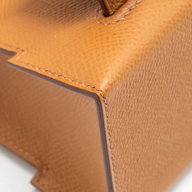 Hermes kellydole / kelly dole picto epsom gold / Zanzibar /  orange field / Milton SHW stamp K